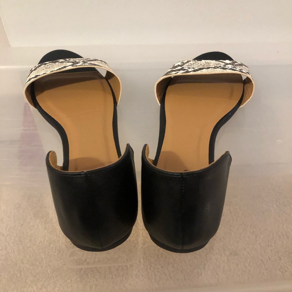 Size 10 Qupid Sandals with snake print